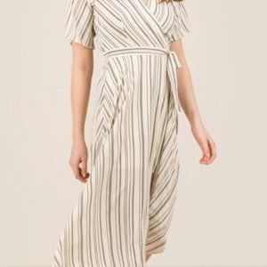 White Stripped Midi Dress